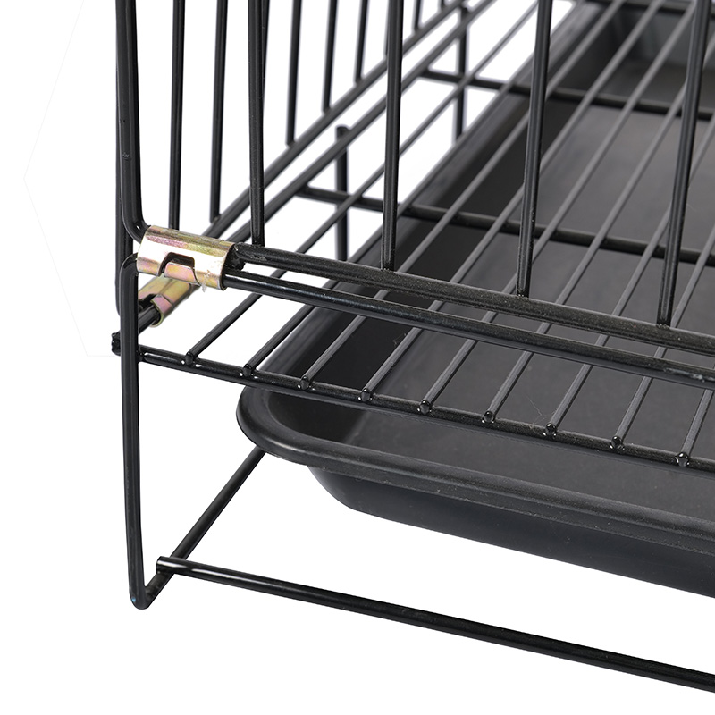 Crate madraí foldable miotail le haghaidh coileáiníní